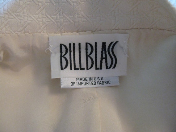 Vintage Bill Blass Designer Ivory Woven Textured … - image 5