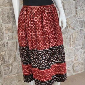 Gorgeous Vintage 1970s Indian Cotton Skirt by California Babes image 3