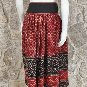 Gorgeous Vintage 1970s Indian Cotton Skirt by California Babes image 6