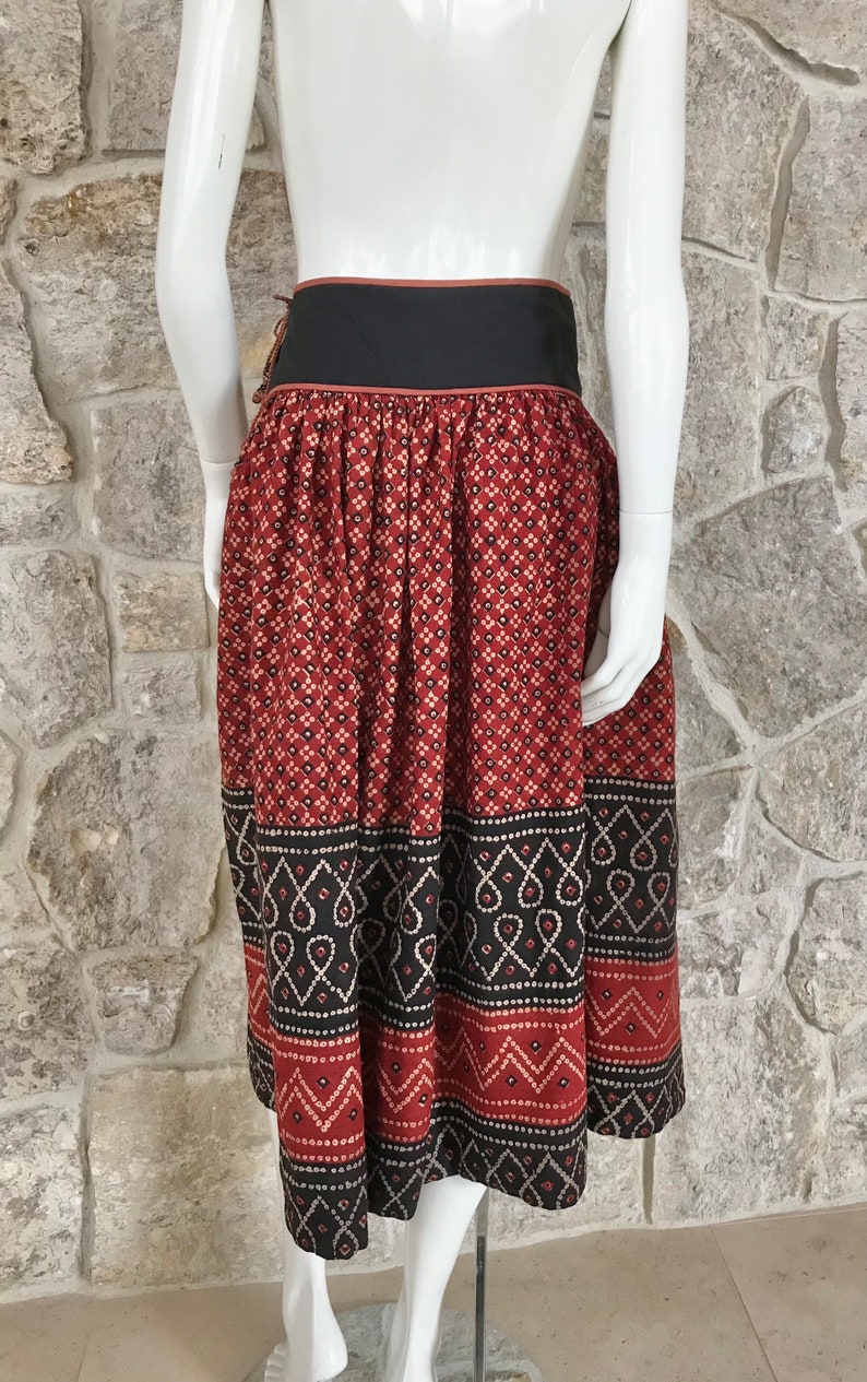 Gorgeous Vintage 1970s Indian Cotton Skirt by California Babes image 6