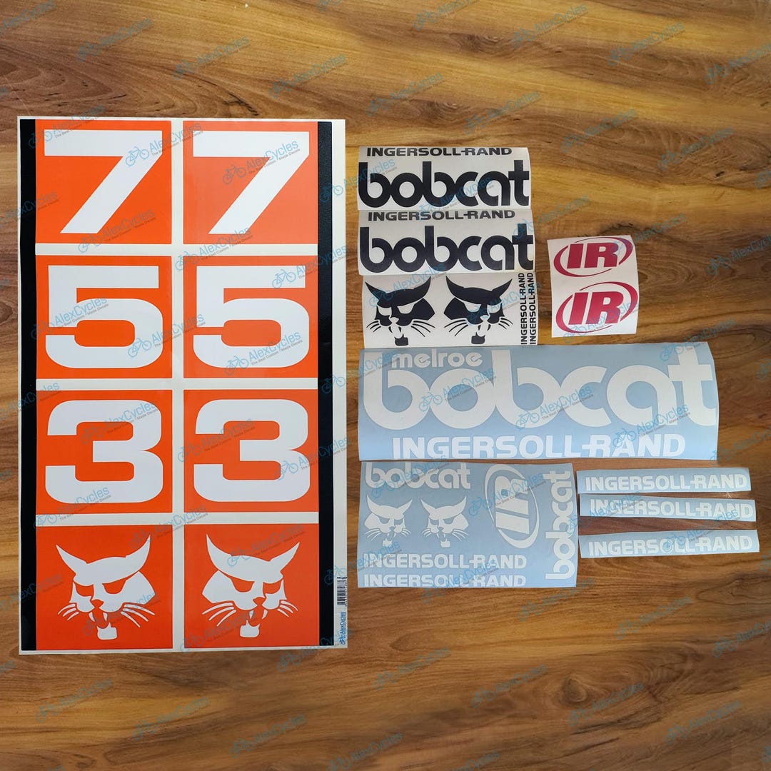 Bobcat Orange 753 Skid Steer Loader Full Vinyl Graphic Kit Decals ...
