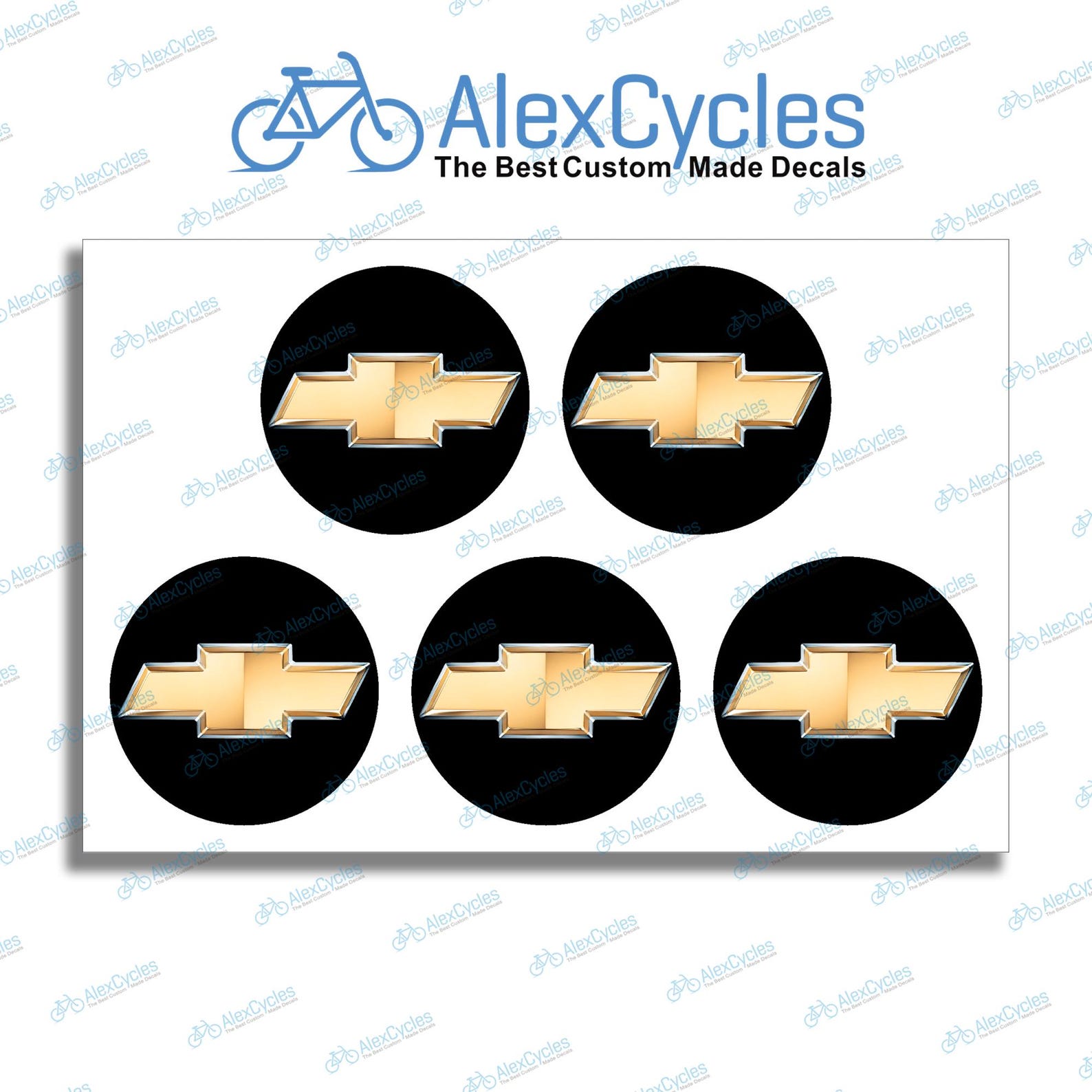 Chevy Wheel Center Cap Laminated Decals Stickers Monte Carlo Kit Fits ...