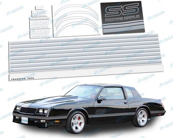 Monte Carlo SS 1985-86 Restoration Silver Decal Kit – Full Vinyl Stripe Set – AlexCycles