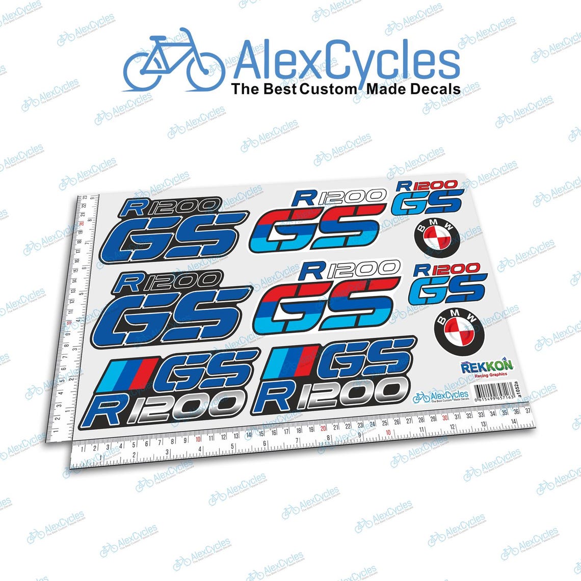 R1200GS R1200 GS Motorsport Style Decals Stickers Set Laminated Vinyl ...