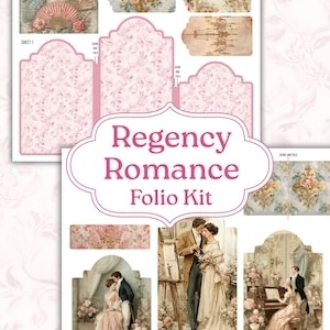 Regency Romance Folio Kit, Valentines Day, Background Paper, Rosewood Manor Prints, Digital Download, Printable