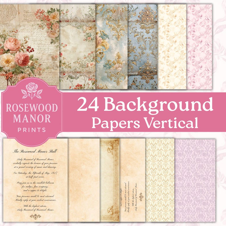 Regency Paper Regency Romance Journal Papers, Background Papers, Rosewood Manor ...