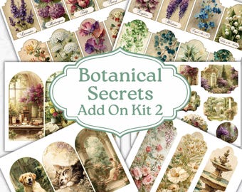 Botanical Secrets Add On Kit 2, Tags, Ephemera, Rosewood Manor Prints, Digital Download, Printable