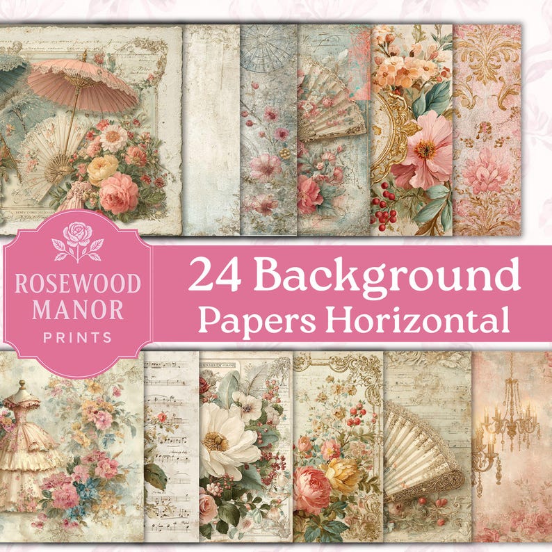 Regency Paper Regency Romance Bundle, 115 Pages: Journal Papers, Background Papers, 2 ...