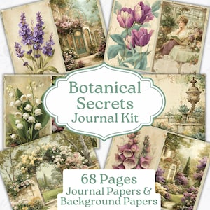 Botanical Secrets Journal Papers, Background Papers, Rosewood Manor Prints, Digital Download, Printable