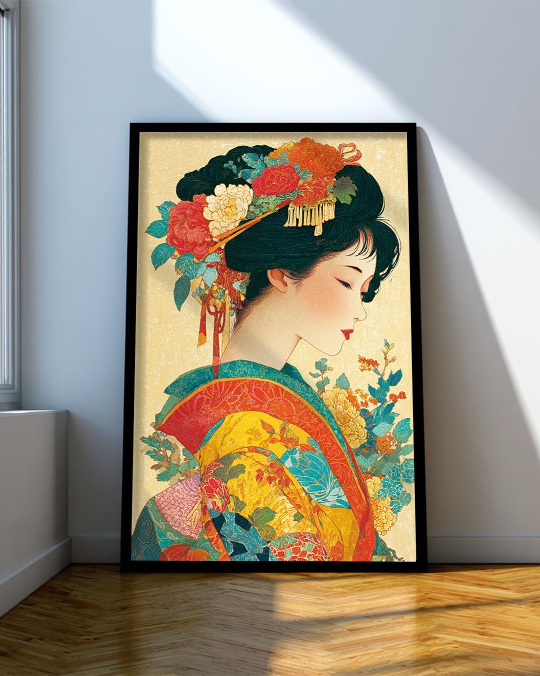 Japanese Geisha Wall Art : Vertical Asian Portrait Canvas Print - Etsy