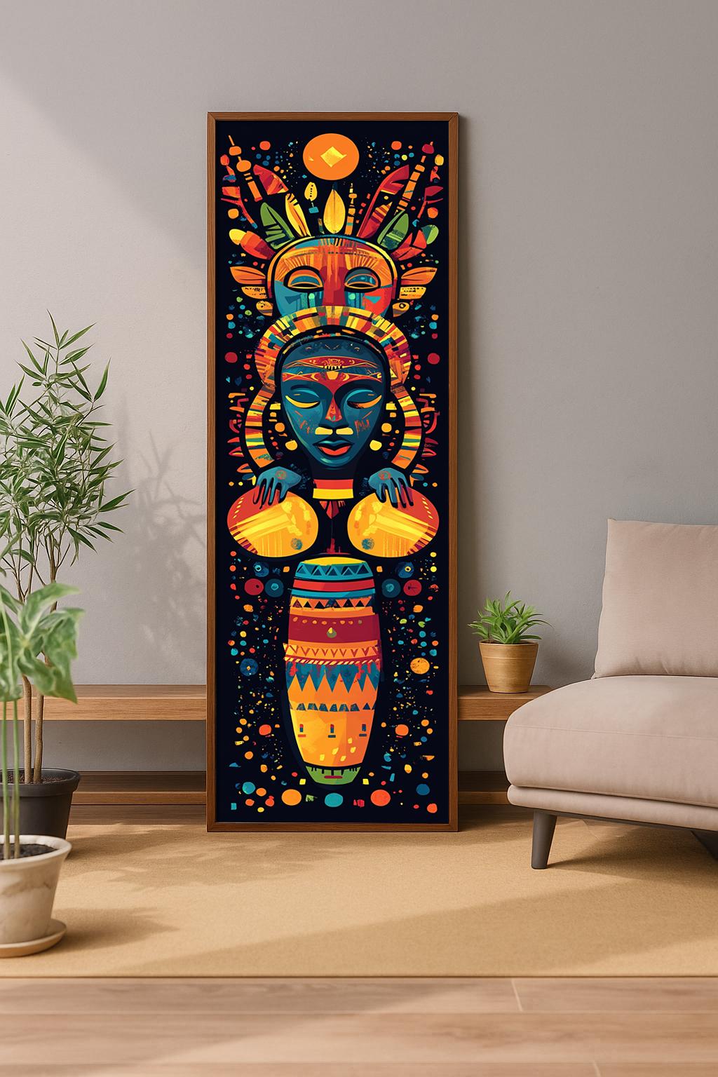 レア/SKOLOCT/CANVAS/ART/3 African Tall Narrow Wall Art : Cultural Black Art Canvas - Etsy