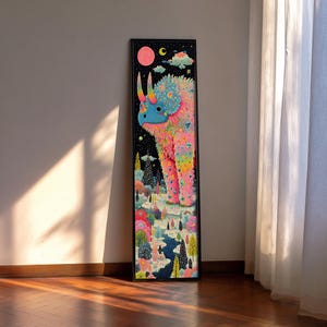 Fantasy Surreal Long Narrow Wall Art : Whimsical Animal Canvas