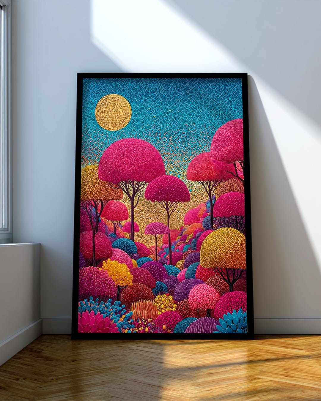 Kusama Fantasy Forest Wall Art : Large Textured Landscape Canvas - Etsy
