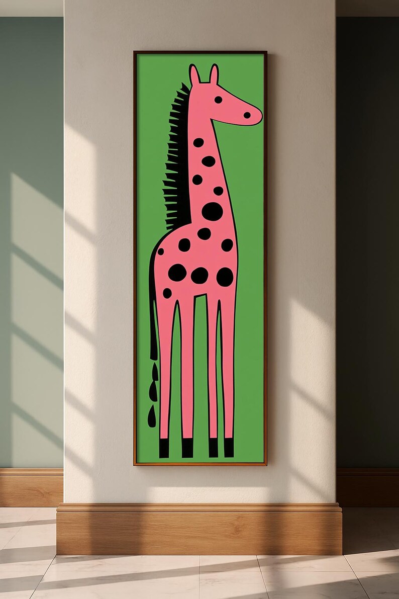 Rectangle Giraffe Matisse Giraffe Long Narrow Wall Art : Modern Nursery Artwork - Etsy