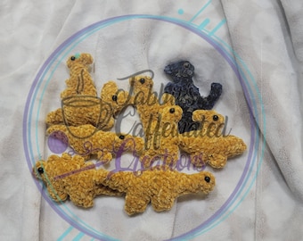 dino chicken nuggies- crochet- physical item