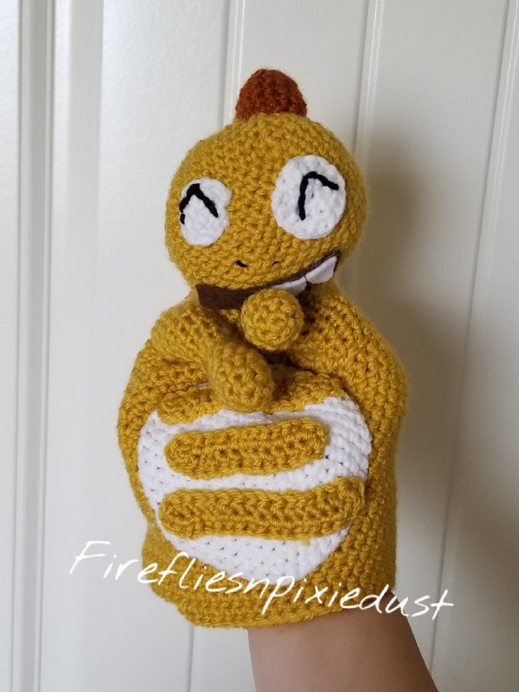 crochet dinosaur puppet