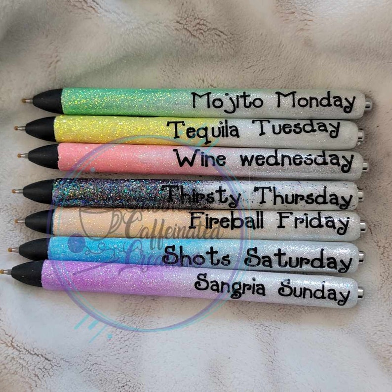 Drinking Days of the Week Pens - Etsy