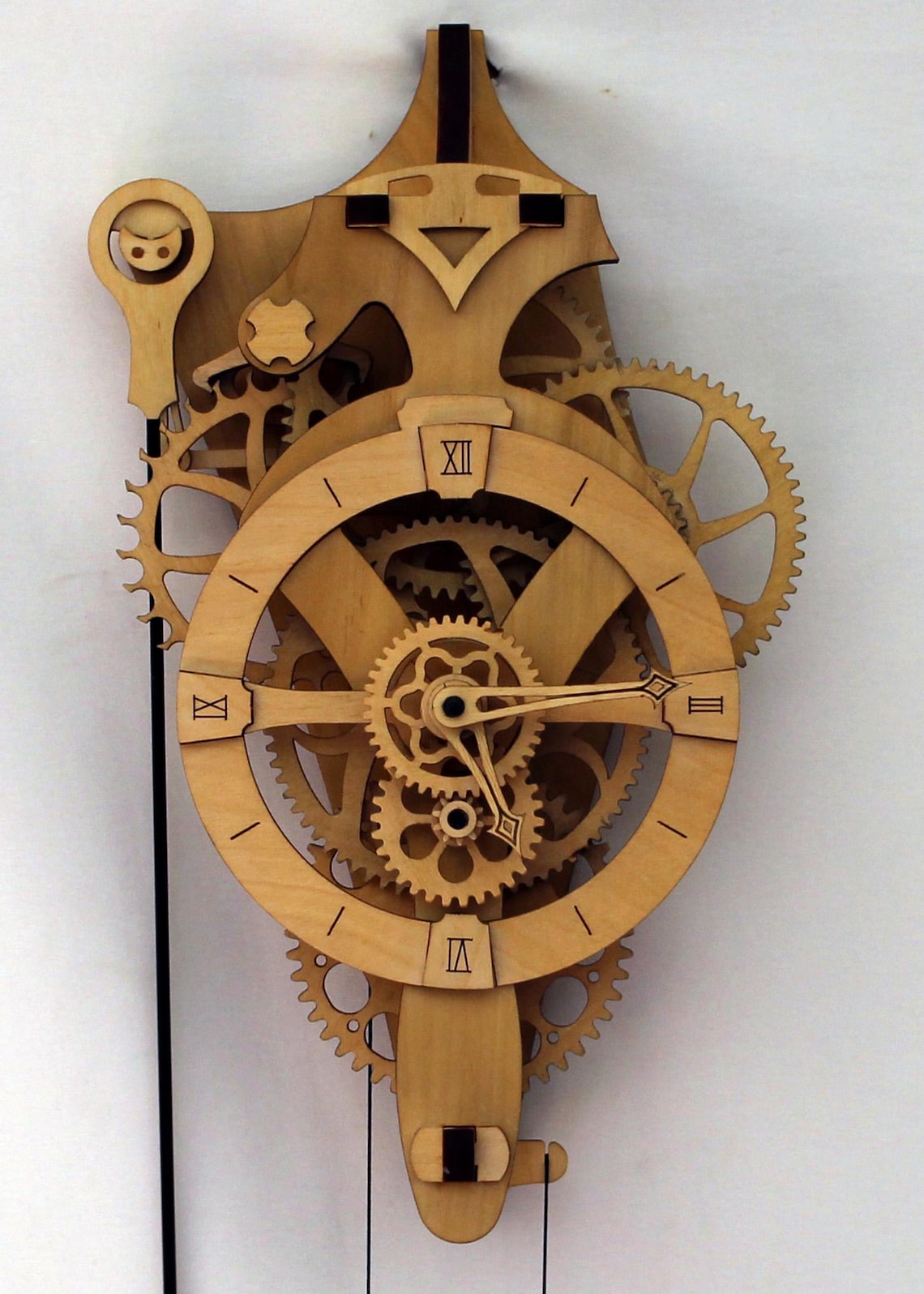 Hardwood Mechanical Counterweight and Pendulum Clock Kit (david) - Etsy