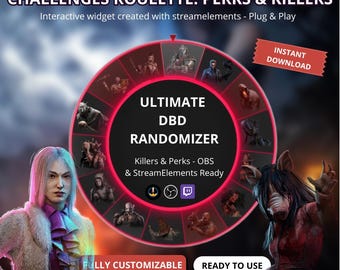 Killers Roulette - Perks Survs Dead by Daylight for StreamElements - Interactive Widget for Twitch and OBS - Killers - Perks Roulette DBD.