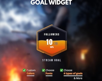 Hexagonal Goal Widget | Animated Liquid Effect Stream Overlay | StreamElements OBS Twitch YouTube | Dark Horror