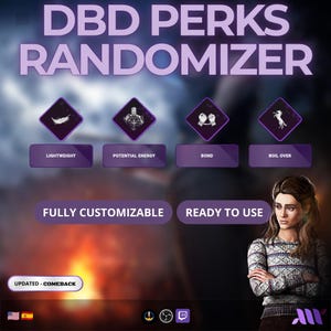 DBD Perk Randomization Widget | Dead by Daylight Streaming Overlay | Twitch StreamElements OBS