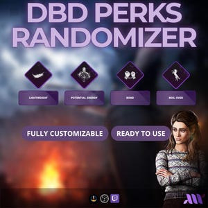 Widget de aleatorización de ventajas de  DBD | Superposición de transmisión de Dead by Daylight | Twitch StreamElements OBS