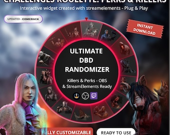 Killers Roulette - Perks Survs Dead by Daylight for StreamElements - Interactive Widget for Twitch and OBS - Killers - Perks Roulette DBD.