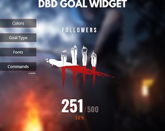 Dead by Daylight Goal Tracker Widget for Twitch | Animated Water Wave + Neon Glow | StreamElements DBD Overlay | Followers Subs Bits Tips