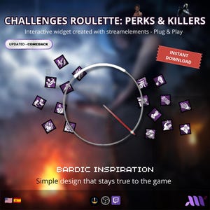 Killer-Roulette – Dead by Daylight-Perks für StreamElements – Minimalistisches Widget für Twitch und OBS – DBD-Perk-Zufallsgenerator