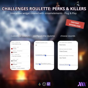 Killers Roulette - Perks Survs Dead by Daylight for StreamElements - Interactive Widget for Twitch and OBS - Killers - Perks Roulette DBD. image 5