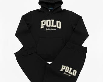Polo Ralph Lauren Logo inspiriert Fleece Hoodie Jogginghose Trainingsanzug Set Jogging lässig Outfit