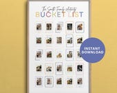 Summer Bucket List for Family Adventure Book for Toddlers Printable Activities with Kids Polaroid Photo Poster 24x36 Editable Canva Template