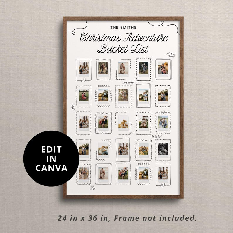 Bucket List Printable Polaroid Photo Poster for Kids