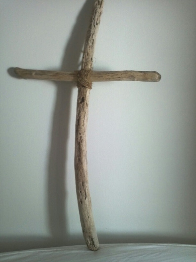 Large Pitted Driftwood Cross W/rope Centersold Another One Etsy