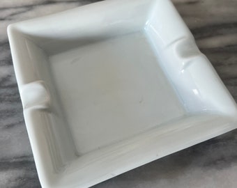 Vintage Italian Capodimonte White porcelain ashtray