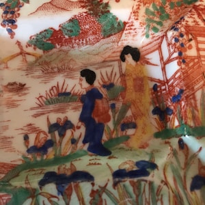 Antique Chinese Scene Ashtray
