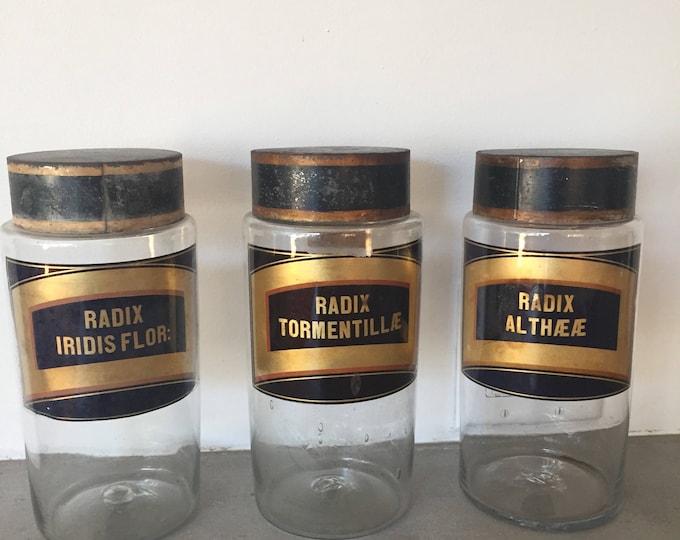 Featured listing image: Set of 3 Vintage Apothecary Jars