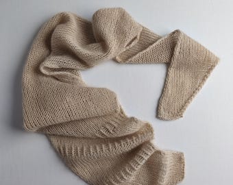 Hand-Knitted Cashmere Scarfette | Minimal Winter Neck Wrap | Made to Order