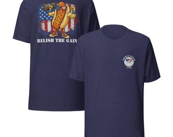 Patriotic Muscular Hot Dog Gym Shirt, Funny Fitness Humor Tee