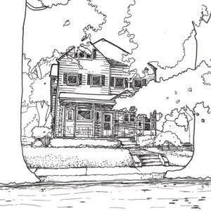 Custom House Portrait: Pen and Ink