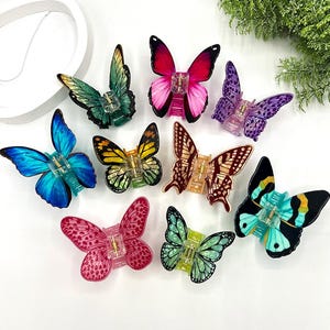 Butterfly Hair Clip, Colorful Hair Claw, Boho Hair Accessories, Fairy Acrylic Hair Clamp