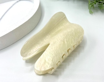Pinza para el cabello con forma de diente, pinza blanca brillante, accesorios para el cabello de dentista, pinza grande de acrílico para el cabello con forma de dientes.