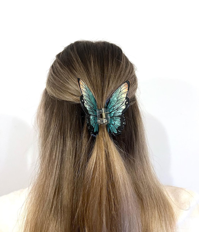 Butterfly Hair Clip, Colorful Hair Claw, Boho Hair Accessories, Fairy Acrylic Hair Clamp image 10