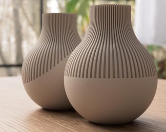 Neki Vase Japandi Decor Minimalist Vase 3D Print Scandinavian Home Decor | Modern Dried Flower Vase