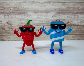 Swaggy Bros (Chillin Chili & Swag Soda) Brainrot Figurine Set - 3d Printed Fidget Desktop Buddies