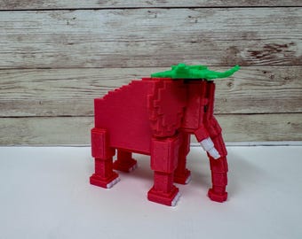 Strawberry Elephant Brainrot Figurine – 3D Printed Fidget Desktop Buddy