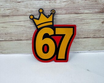 Six Seven 67 Backpack Clip Keychain - 3D Printed