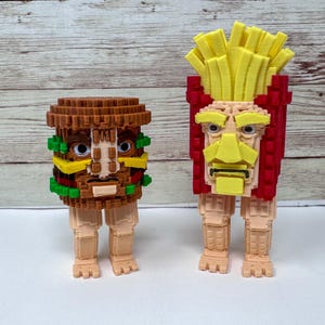 Burguro & Fryuro Brainrot Figurine Set – 3D Printed Fidget Desktop Buddies