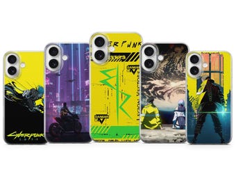 Etui na telefon Cyberpunk Hacker Gaming Cover do iPhone'a 17Pro, 16, 15, 14, 13, 12, Samsunga S25, S24, S23Fe, S22, A16, A26, A56, Pixela 10, 9Pro
