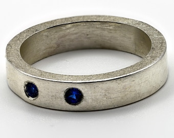 Narrow Blue Spinel Ring, Size 5
